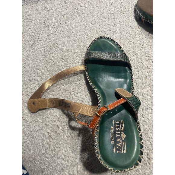 L'Artiste Spring Step Dreamer -N Sandals Womens EU 42 / US 10.5-11 Leather Green - Picture 14 of 16